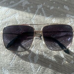 Gold Quay squared aviator sunglasses